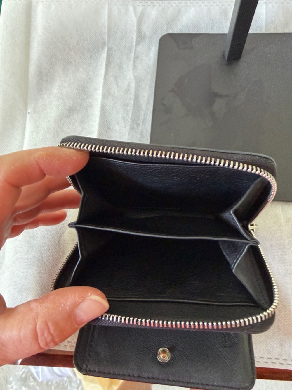 EUC MCM Black Studded Leather Compact Wallet - Picture 7 of 9